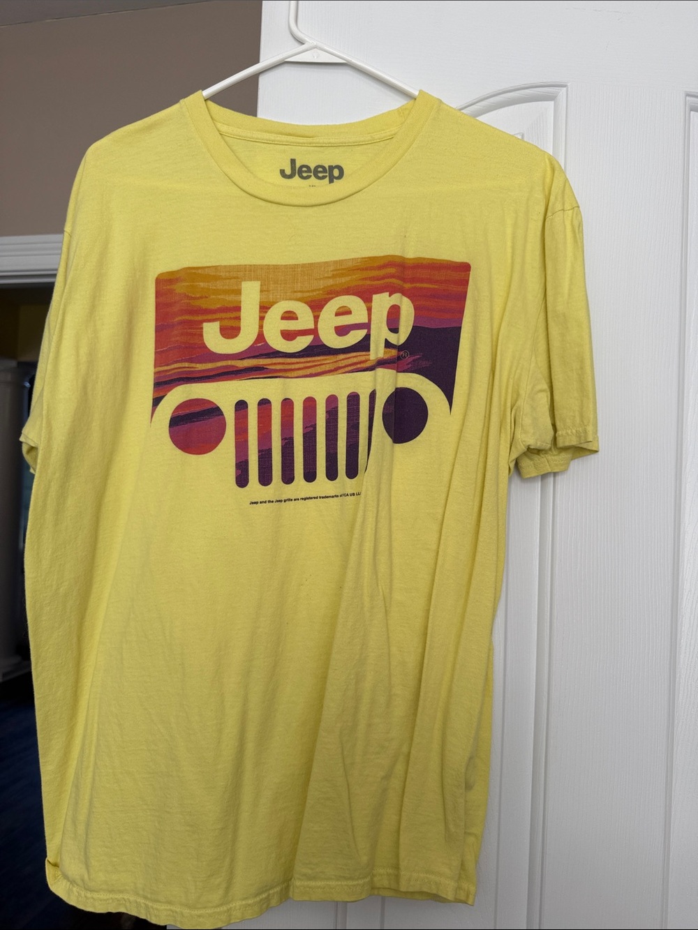 Jeep Yellow Short Sleeve Graphic Tee with Sunset Grille